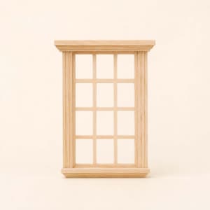 Puppenhaus Miniatur Fensterrahmen 1:12 Maßstab, unfertige Holzfensterrahmen, DIY Mini Room Decor, Miniaturhaus Zubehör