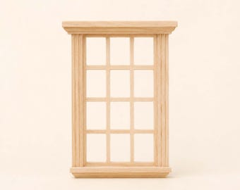 ドールハウス用品 窓 バックトリム付き アクリル窓 1:12スケール 未