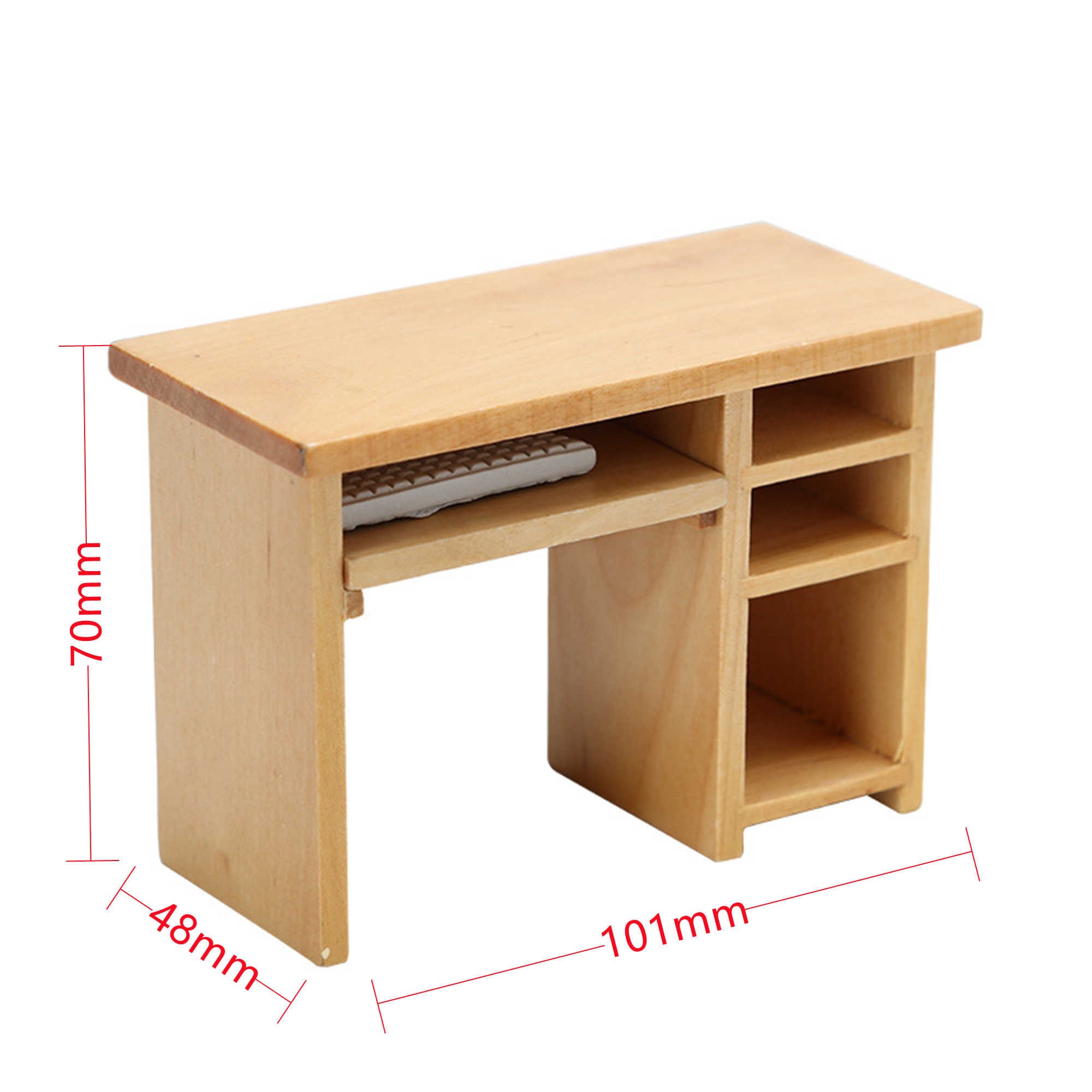 Miniature Wooden Computer Table Miniature Furniture Dollhouse - Etsy