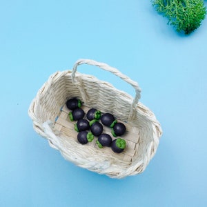 Miniature mangosteen Miniature fruit Mini fruit Miniatures Dollhouse miniature decoration