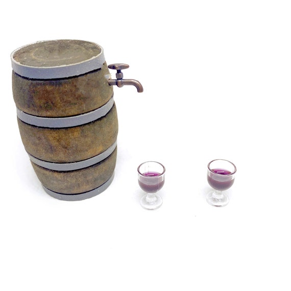 Miniature Wine Barrel Set Miniatures Dollhouse Miniatures Home Etsy