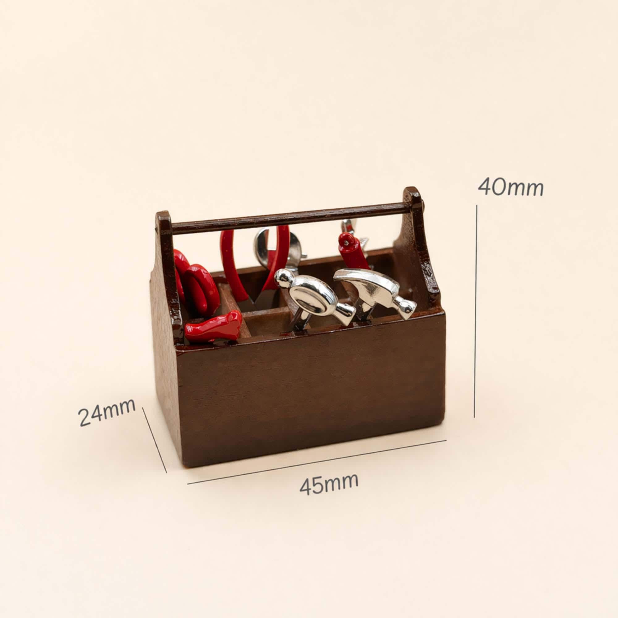 Mini Tools Merch Miniature Tool Set With Toolbox, Dollhouse Workshop Tools, Tiny Hammer ...
