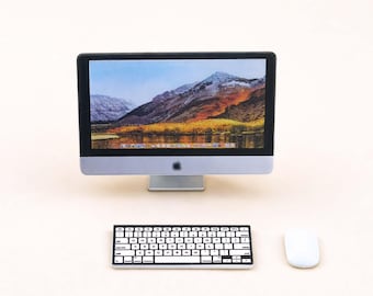 ミニチュアデスクトップコンピュータセット 1:12スケール モニター