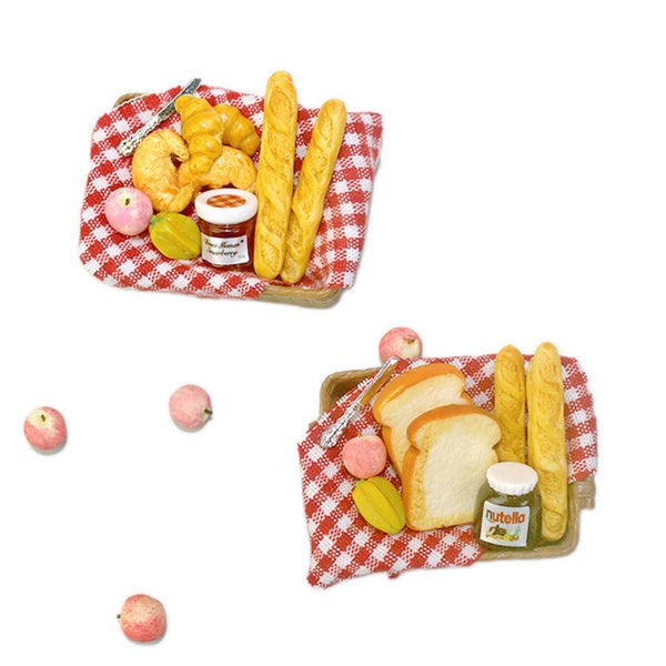 Panier de confiture de fruits à pain miniature Miniatures Miniatures Maison de poupée miniature décoration de maison Cadeau pour elle lui Cadeaux personnalisés