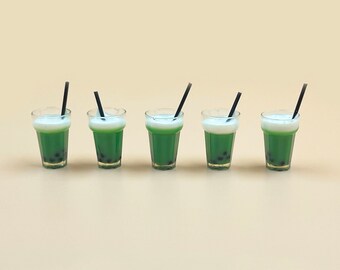 Té de boba en miniatura 5pcs/set Mini bebidas té de burbujas Casa de muñecas decoración del hogar en miniatura Regalo para su decoración de pared Idea regalos para ella