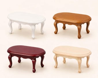 Miniature Dollhouse Coffee Table 1:12 Scale Mini Wood Furniture for Diorama Living Room Decor