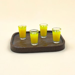 Miniature juice drink cup 6pcs/set Mini drinks Miniature food Dollhouse miniatures Gift for her Wall decor