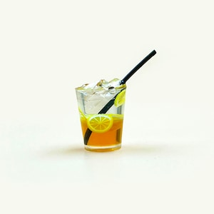 Miniature lemon tea 4pcs/set Miniature drinks Mini drinks Dollhouse miniatures home decoration Gift for her Wall decor