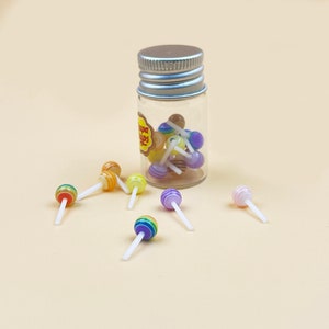 Miniatur Lollipop 2 teile/los Mini Candy Bonbons Puppenhaus Miniaturen Dekoration Geschenk für sie Wanddekor Idee Geschenke