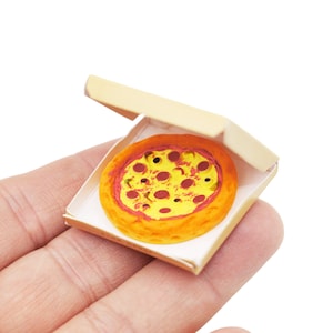 Miniature pizza 2 set Dollhouse miniatures home decoration Miniature food Diorama miniatures Gift for her
