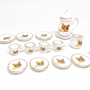 Miniature ceramic pot cup dish tea cup set Miniatures Dollhouse miniatures home decoration Gift for her Wall decor Personalized gifts
