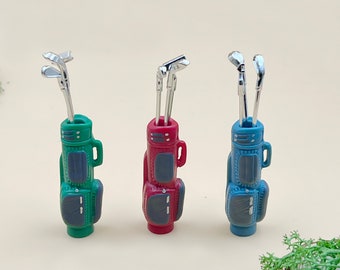 Miniature golf club set with bag Miniatures Dollhouse miniatures home decoration Gift for her Wall decor