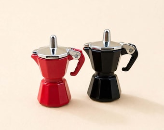 Miniature moka pot, Dollhouse coffee maker, Mini espresso maker, Tiny kitchen accessory, Dollhouse decor, Mini coffee pot