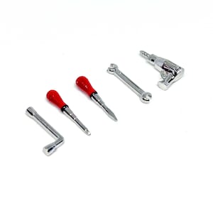 Miniature repair tool set 5pcs/set electric drill screwdriver model Miniatures Dollhouse miniature home decoration Gift for her him