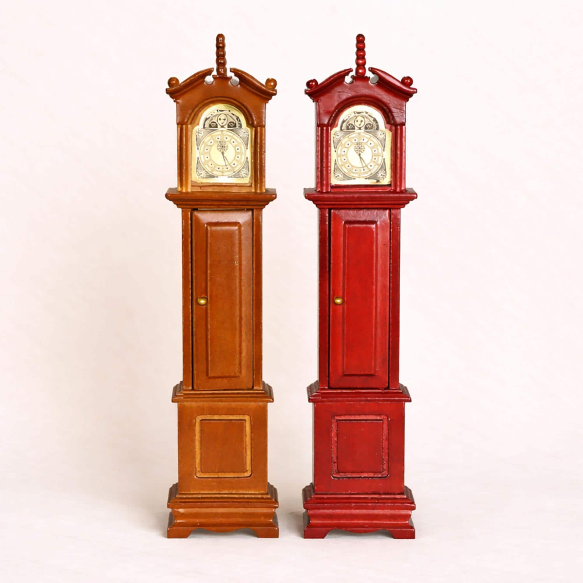 Miniature Grandfather Clock Dollhouse Furniture, Tiny Vintage