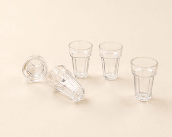 Miniature drinking glass set 10pcs/set, Dollhouse water glasses, Tiny clear cups, Mini juice glasses for dollhouse kitchen