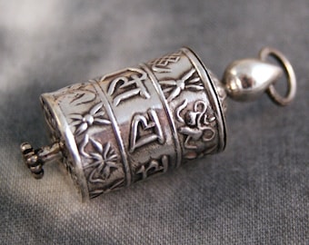 Anhänger Gebetsmühle ~ 925 Sterling Silber (1326)