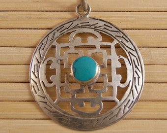 Pendentif Mandala avec Turquoise - Népal (673)