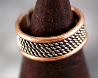 Ring ~ Copper ~ 2 Metals ~ Nepal (1247)