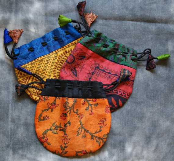 3pcs Medium Medium Silk Jewelry Bag Silk Bag Nepal 1473 Etsy