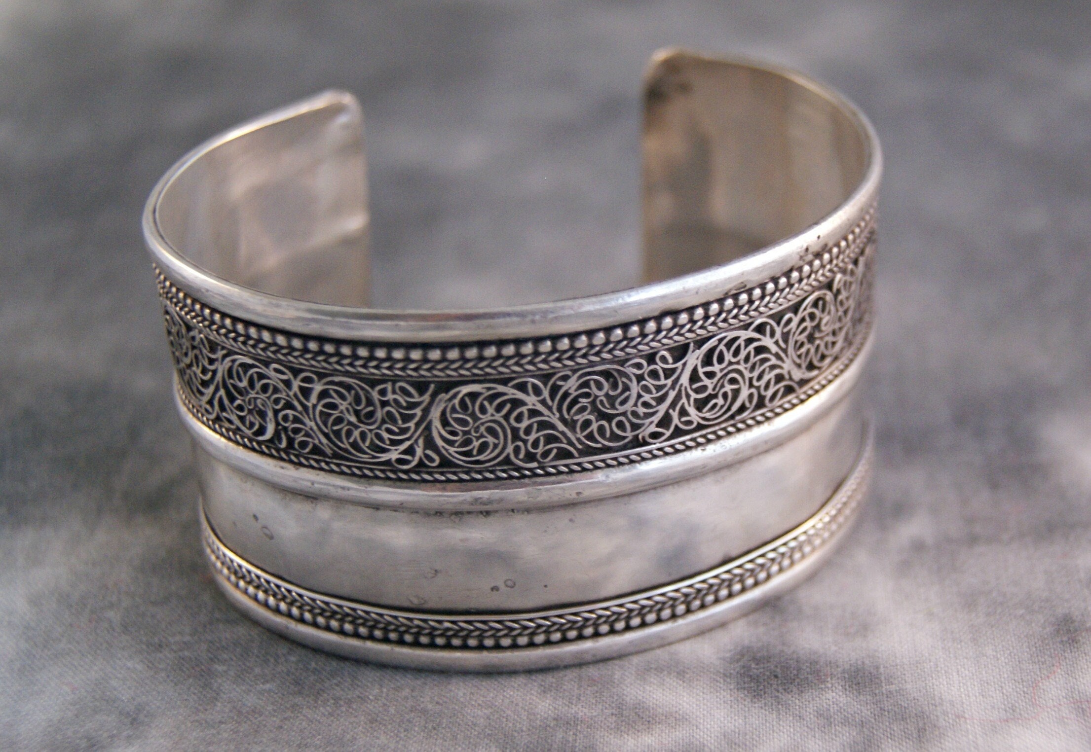 Silver filigree bracelet - Etsy 日本