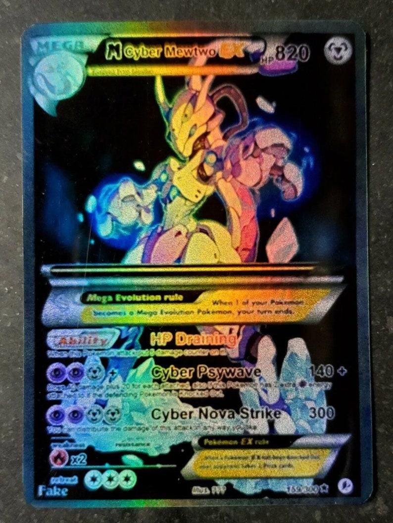 Rare Pokemon Shiny Mewtwo Cyber ex Collectible Trainer exotic Etsy