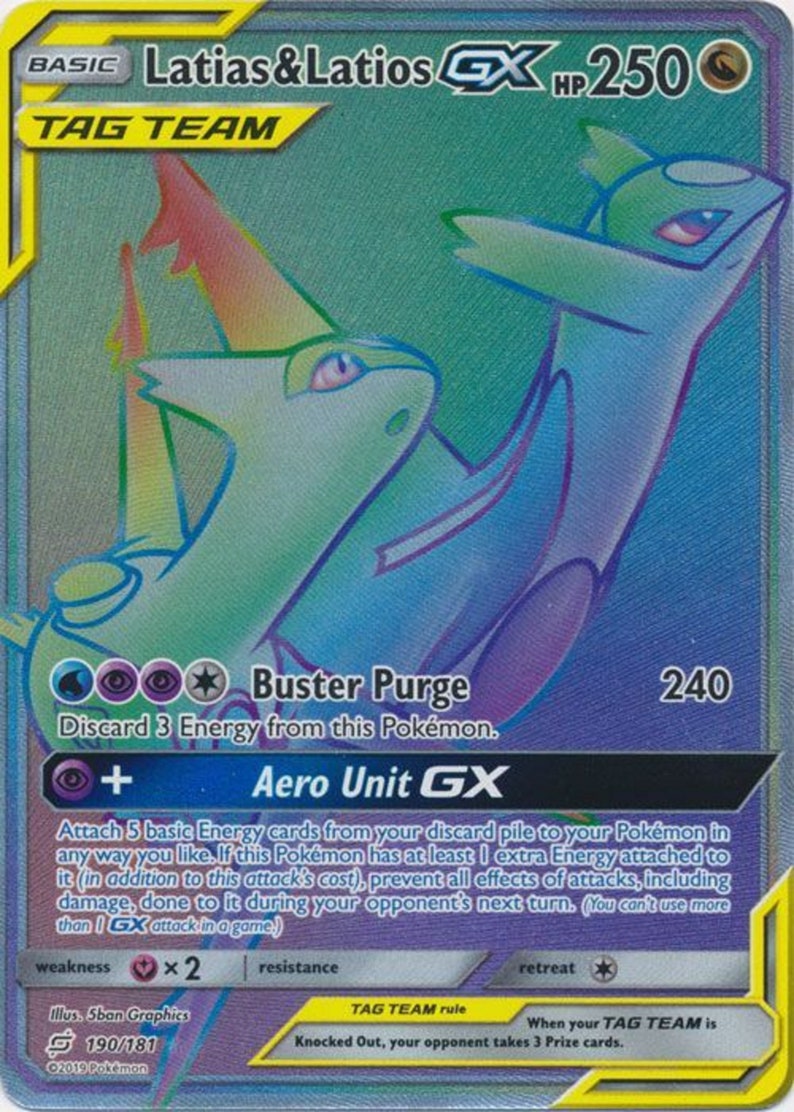 Rare Legendary Latias & Latios-GX SM Team Up Pokemon Shiny | Etsy