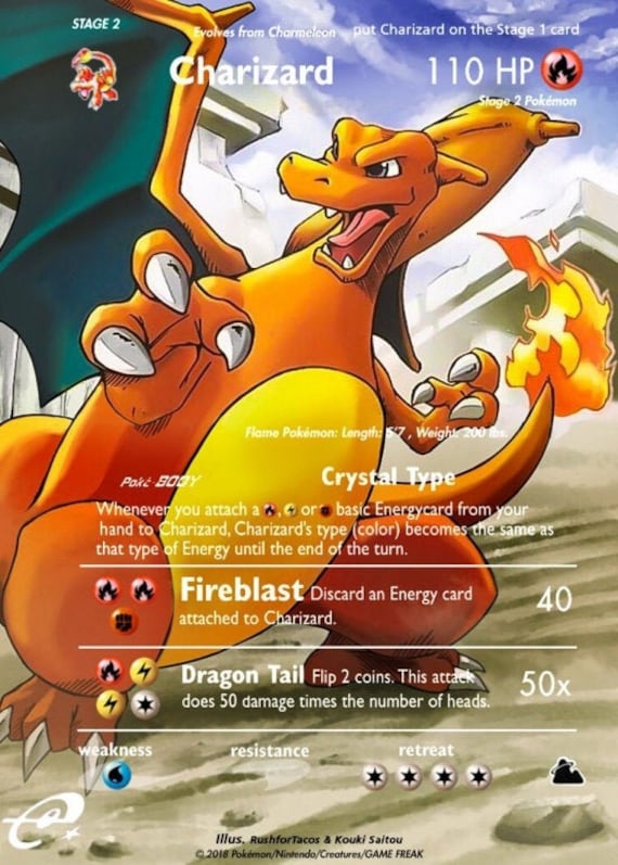 Rare Charizard gx ex vmax Legendary Pokemon Shiny