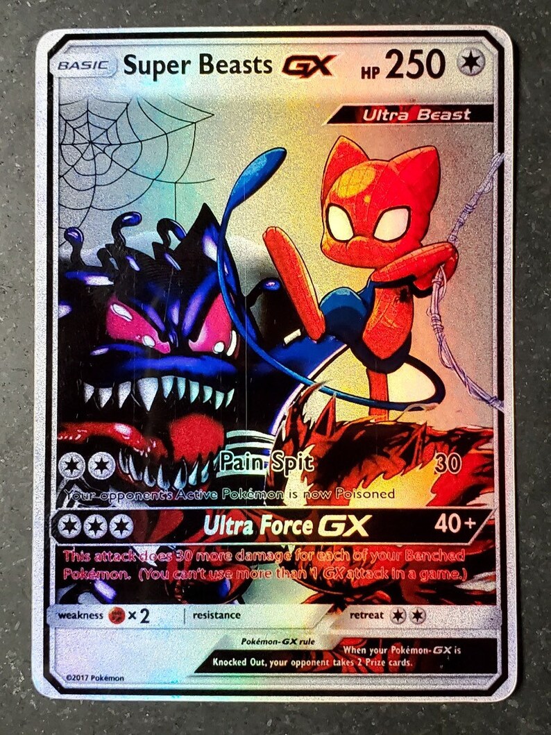 Pokemon Platinum Rare Marvel Mew Venom Spiderman Limited Etsy