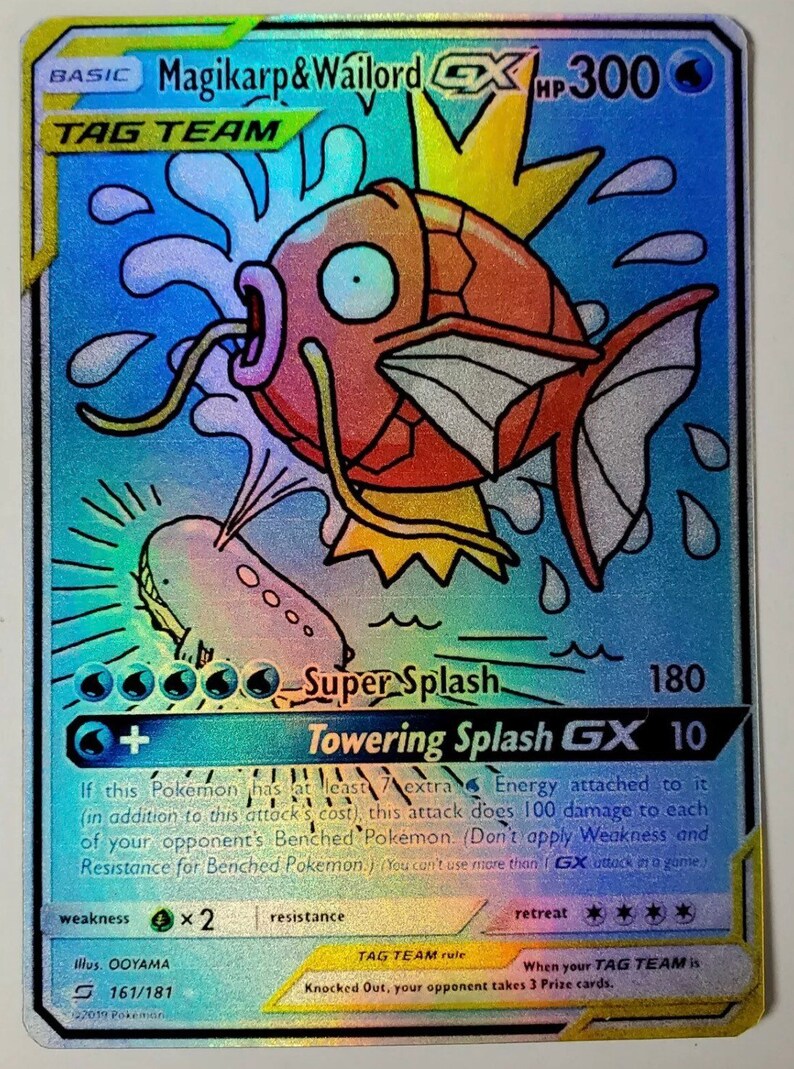 Rare Pokemon Shiny Magikarp Collectible Trainer exotic Holo Etsy