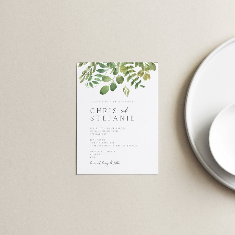 Details Printable Invitation RSVP Minimalist Wedding Suite
