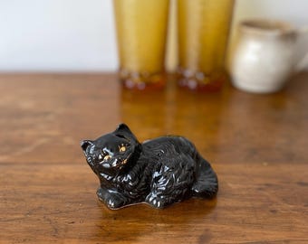ヴィンテージ陶器製黒猫の置物、レトロな座り黒猫の置物 - Etsy 日本