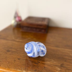 Alan Fox Hand Blown Glass Paperweight: Signed Shell Art Glass