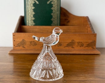 Pressed Glass Bird Candlestick Holder, Vintage Glass Bird Candlestick holder for Taper Candle