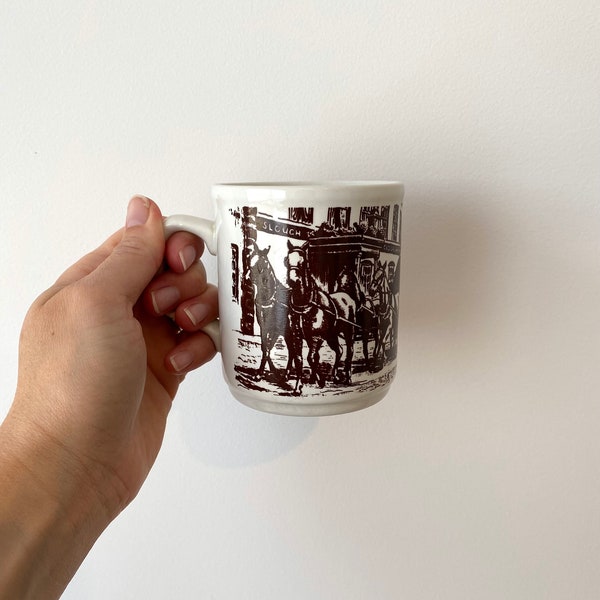 Vintage Victorian English Scene Mug,  ‘Table Tops’ by Cartwrights Staffordshire Mug, Slough Old Crown Inn