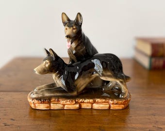 Ceramic German Shepherd Figurine, Vintage German Shepherds
