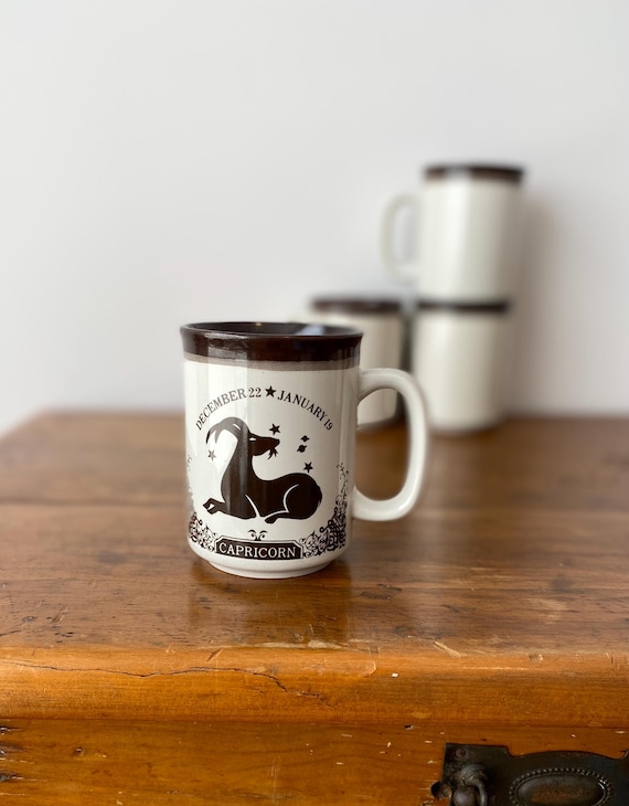 Vintage Capricorn Zodiac Mug: Ceramic Starsign Mug
