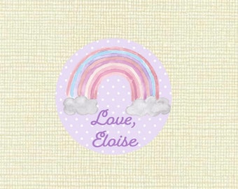 Sticker gift tags- rainbow