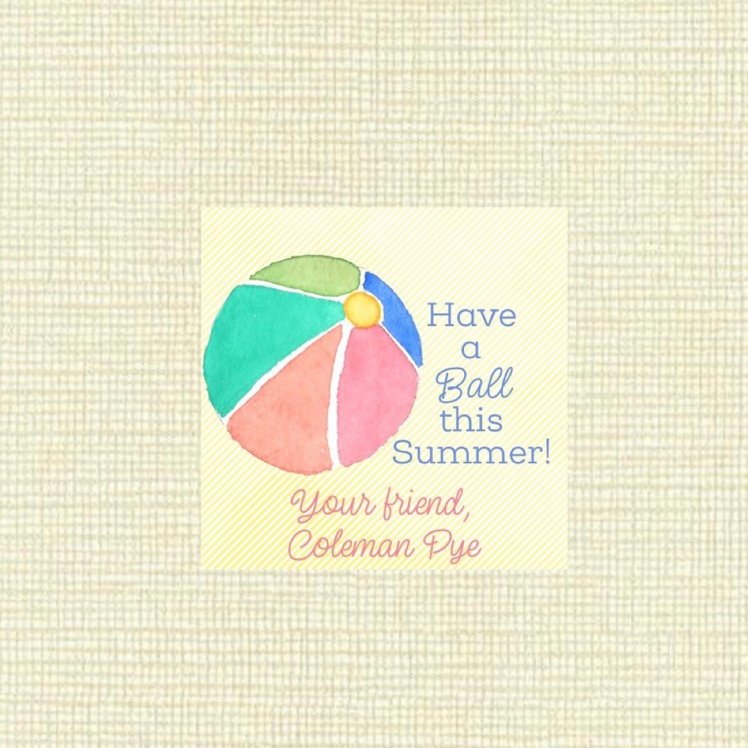 Beach Ball Gift Tag End of School Year Gifts Summer Gifts Etsy
