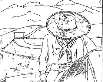 Rodeo Coloring Book Etsy