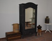Black Antique Cabinet Shabby chic wardrobe wardrobe-closet