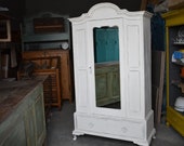 White Antique Cabinet Shabby chic wardrobe wardrobe-closet