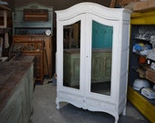 White Antique Cabinet Shabby chic wardrobe wardrobe-closet