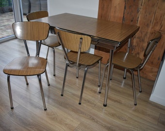Space Age Esszimmer 4 Stuhle Und Tisch Erweiterbar 60er Etsy