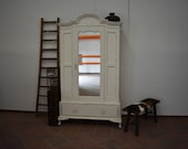 White Antique Cabinet Shabby chic wardrobe wardrobe-closet