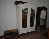 White Antique Cabinet Shabby chic wardrobe wardrobe-closet