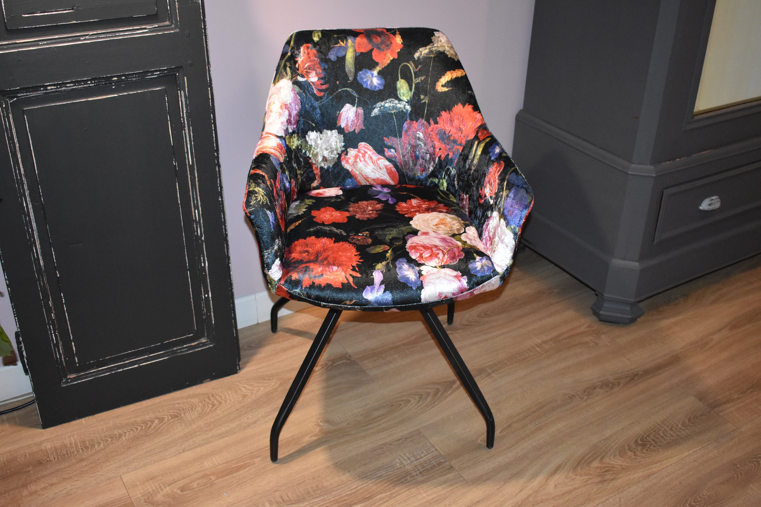 Silla comedor se reunió con patas metálicas del reposabrazos | Etsy