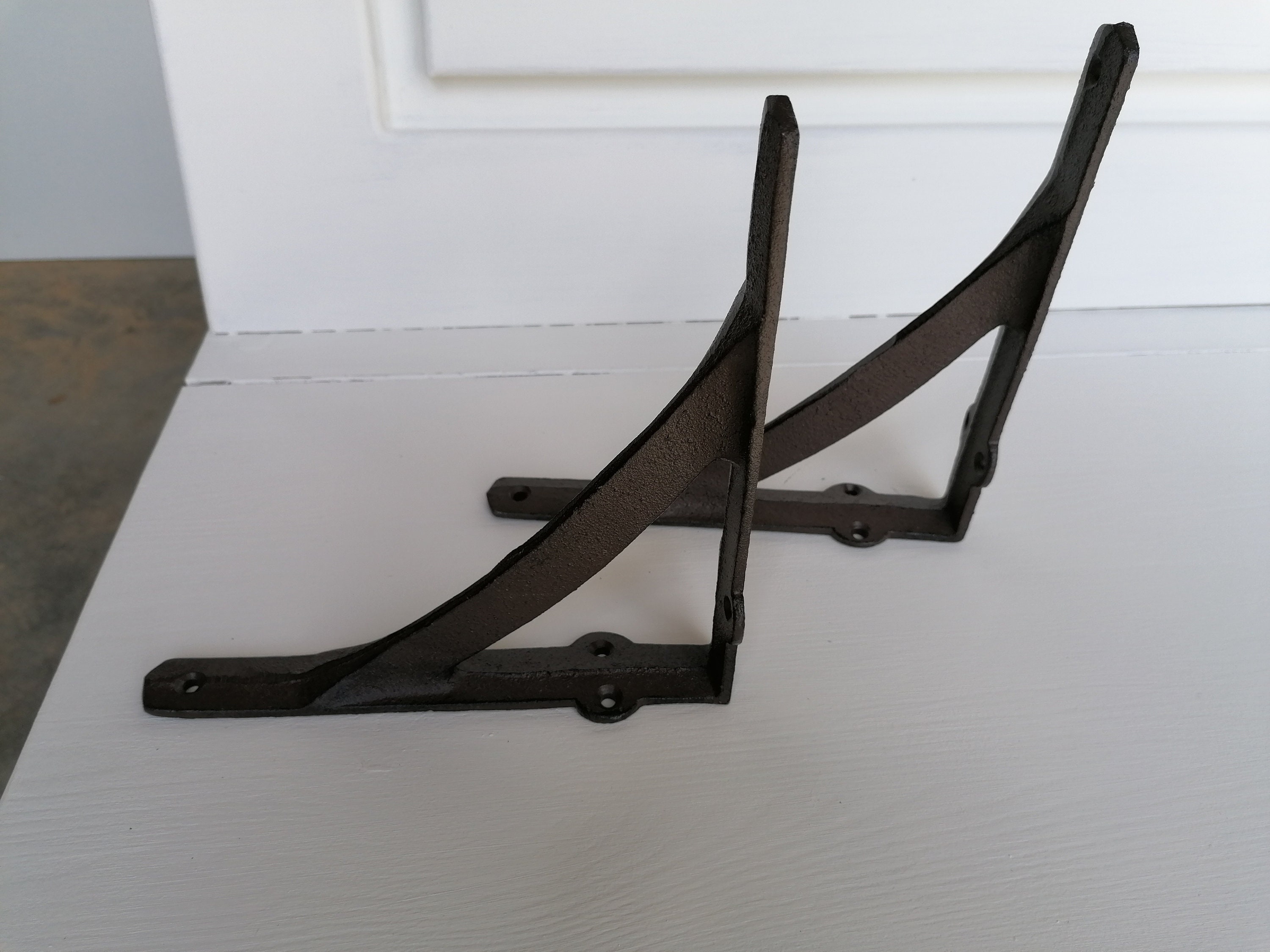Set of 2 shelf supports made of cast iron Color Brown Etsy