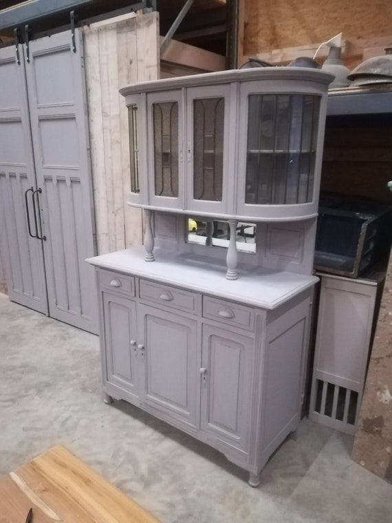 White Vintage Kitchen Cabinet Shabby Chic Buffet Cupboard Etsy