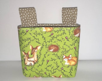 Balance bike bag, bicycle bag, handlebar bag, scooter bag, storage bag, children's bag, fox, hedgehog, deer, Bambi motif